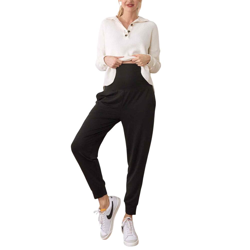 Hatch Soft Black Over Under Easy Pants Size M